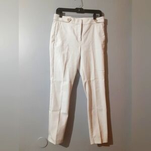 LOFT Classic White Pants The Skinny Pants Button Accent Waist Women's Size 4